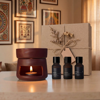 Mēhk Ceramic Diffuser & Everyday Essential Oil Combo